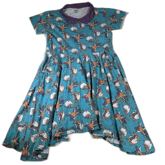 Svaha Dress Women’s Medium Organic Cotton “Dino Scientist” Dinosaur AOP Rare - Picture 1 of 11